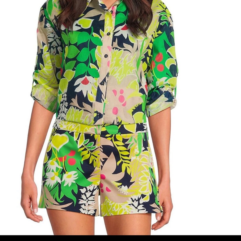 Vibrant Floral Print Shirt Dress